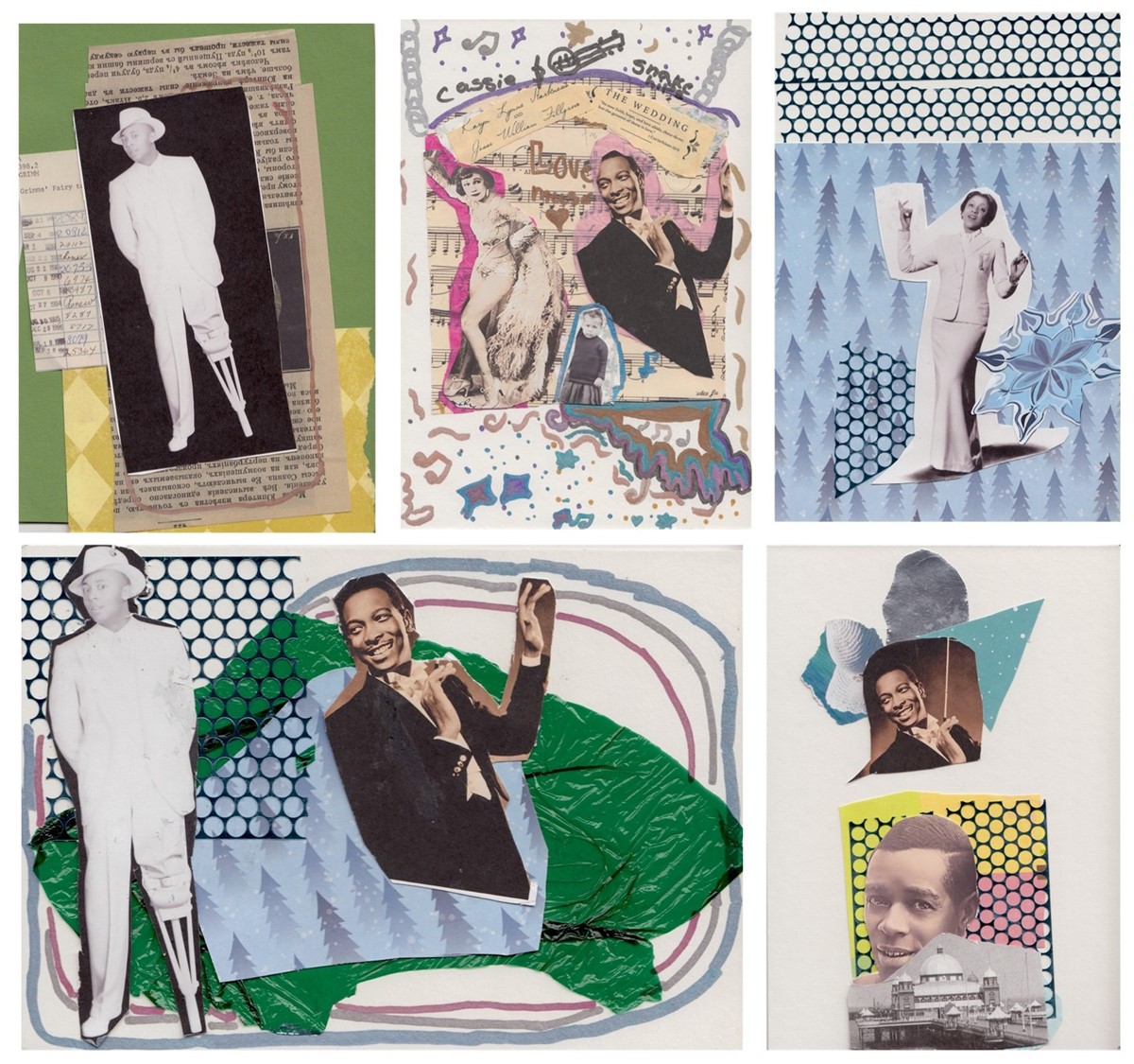 colourful collages featuring photos of black performers